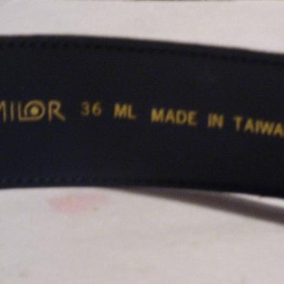 Milor Navy Croc Embossed Leather Gold Buckle Belt main image 6